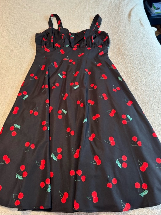 Dresses & Skirts - Black Cherry Print Sundress with Adjustable Straps